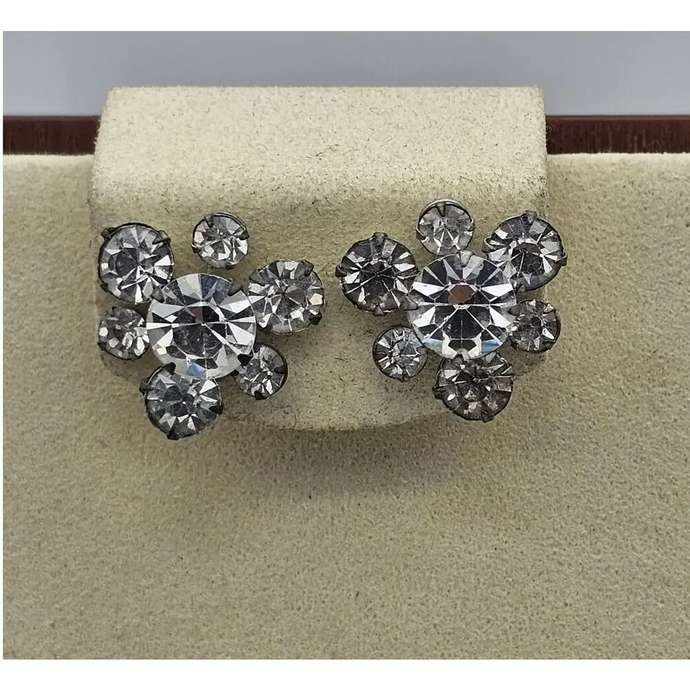 3 pairs VTG Rhinestone Earrings Including Coro - Picture 13 of 16
